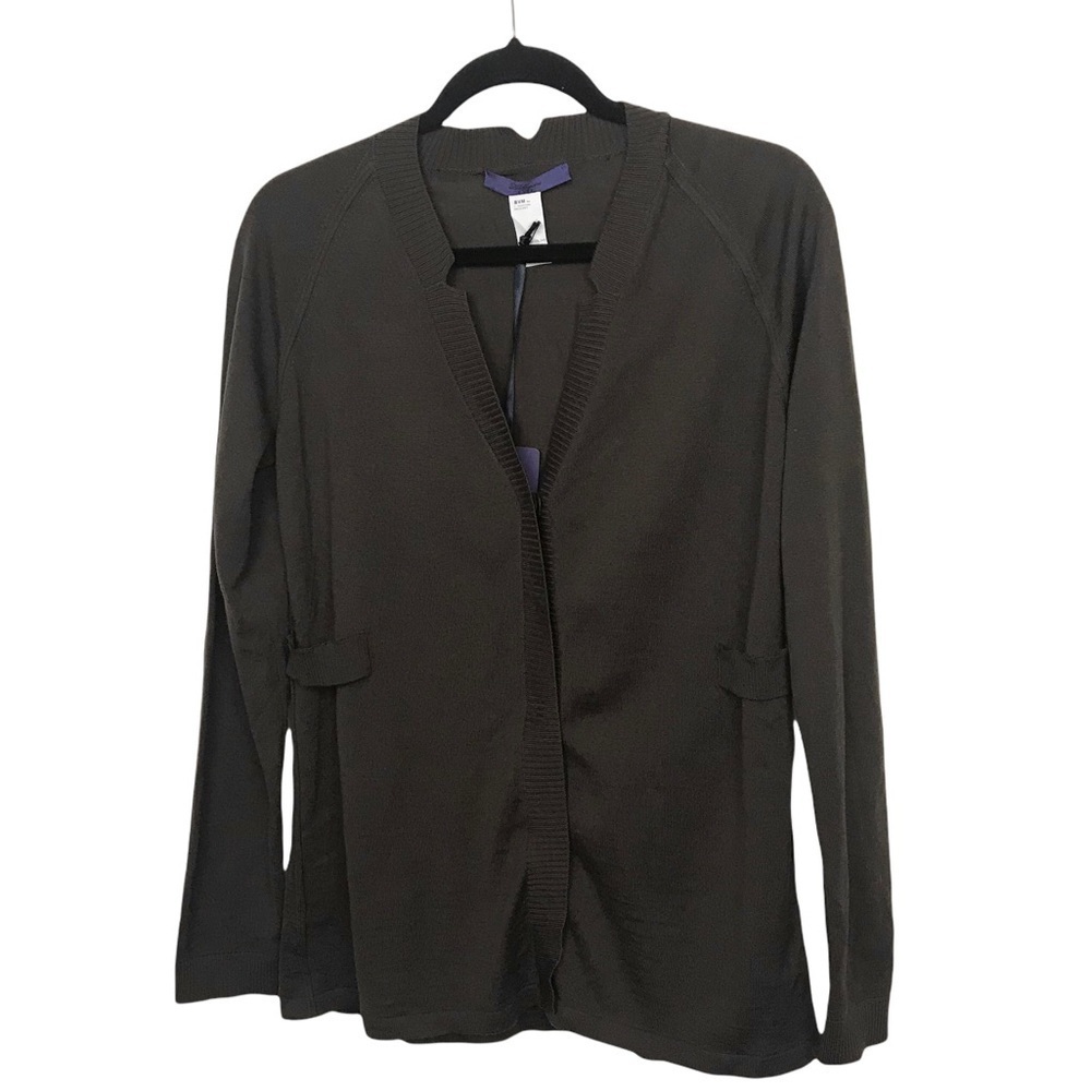 Les Copains Blue Brown 100% Wool Cardigan FLAWED